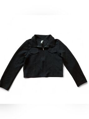 Vintage Y2K JUST KIDS Textured Cropped Jacket | 16 | Black
